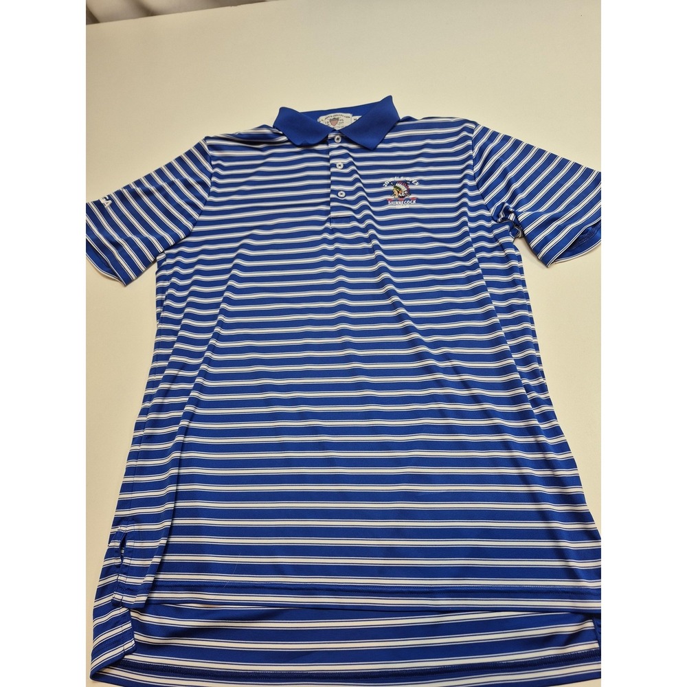Shinnecock Hills Shirt Polo Mens Medium Blue Golf USGA Striped 2004 U.S. Open